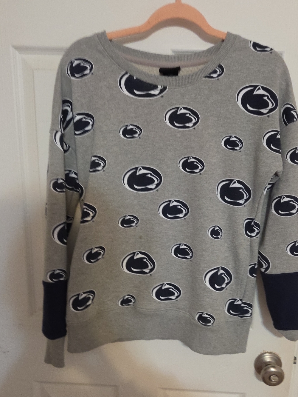 Gray Penn StateWomen's Crewneck Sweatshirt  Vintage Y2k LARGE